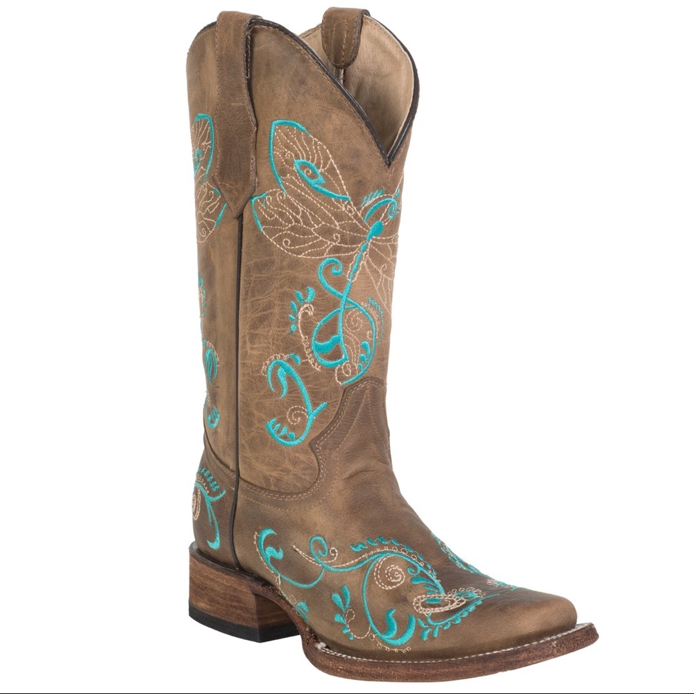 Corral circle G dragonfly embroidered boot sz 6.5